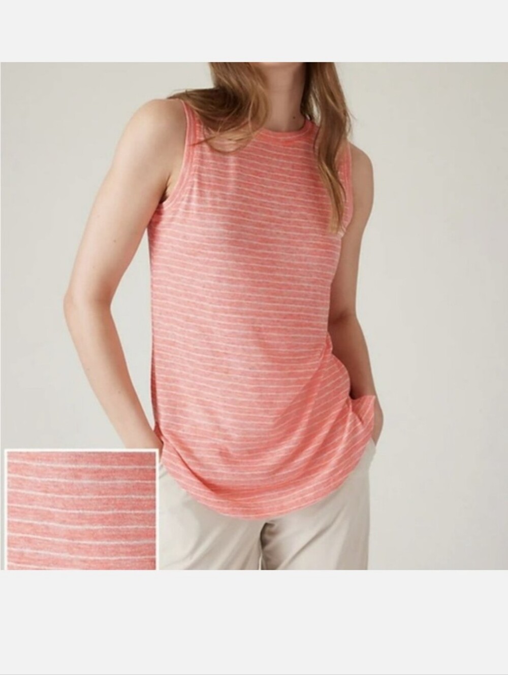 Athleta Breezy Tank Sunset Glow Stripe